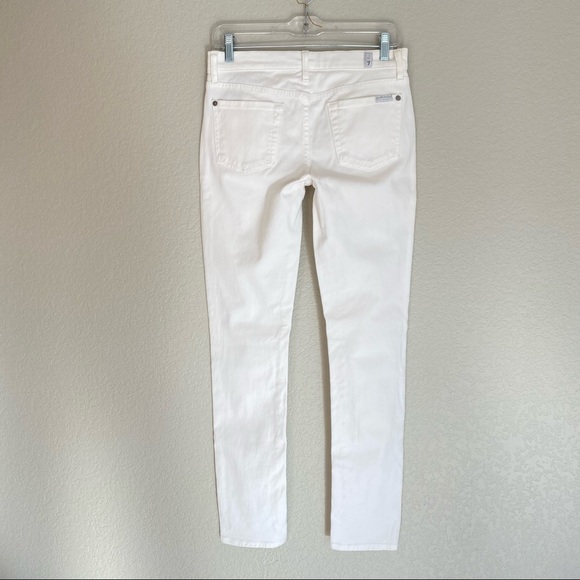 7 FOR ALL MANKIND The Slim Cigarette White Jeans Denim Size 26 Summer Jeans - Picture 6 of 13